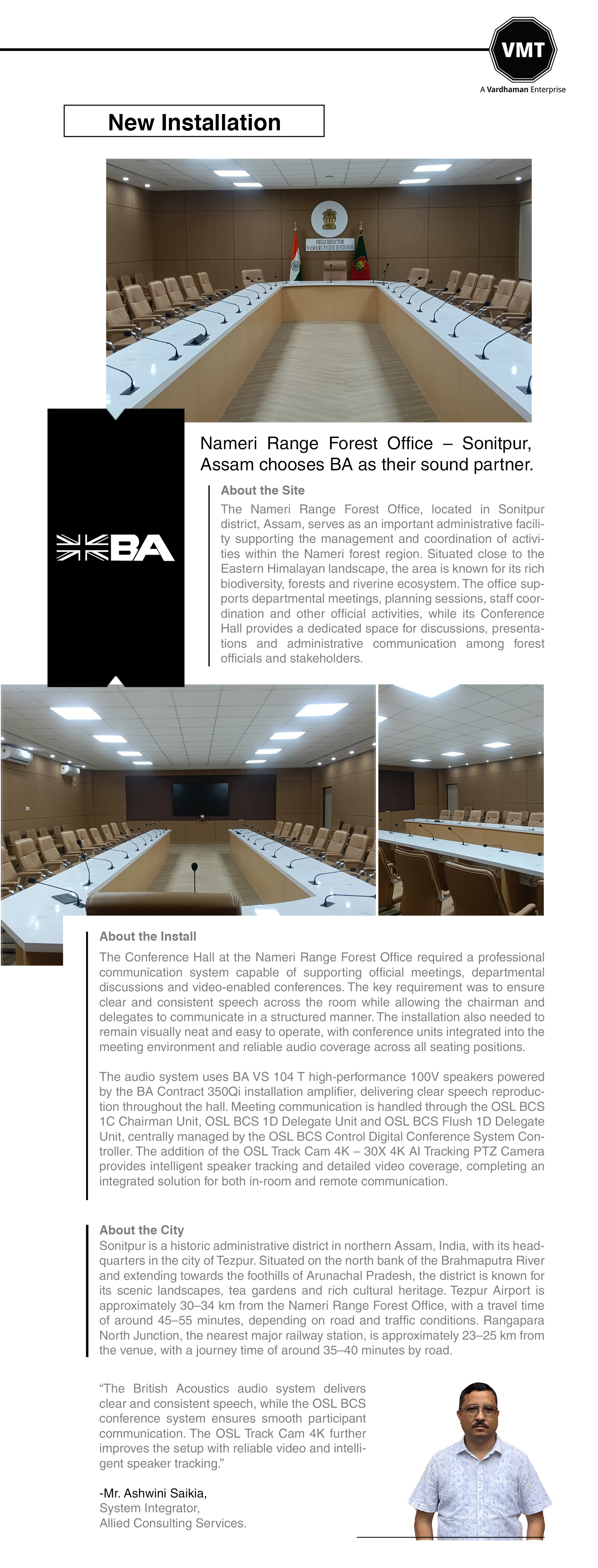 Nameri Range Forest Office – Sonitpur, Assam chooses BA as their sound partner. Gallery 4